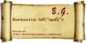 Bontovics Gáspár névjegykártya